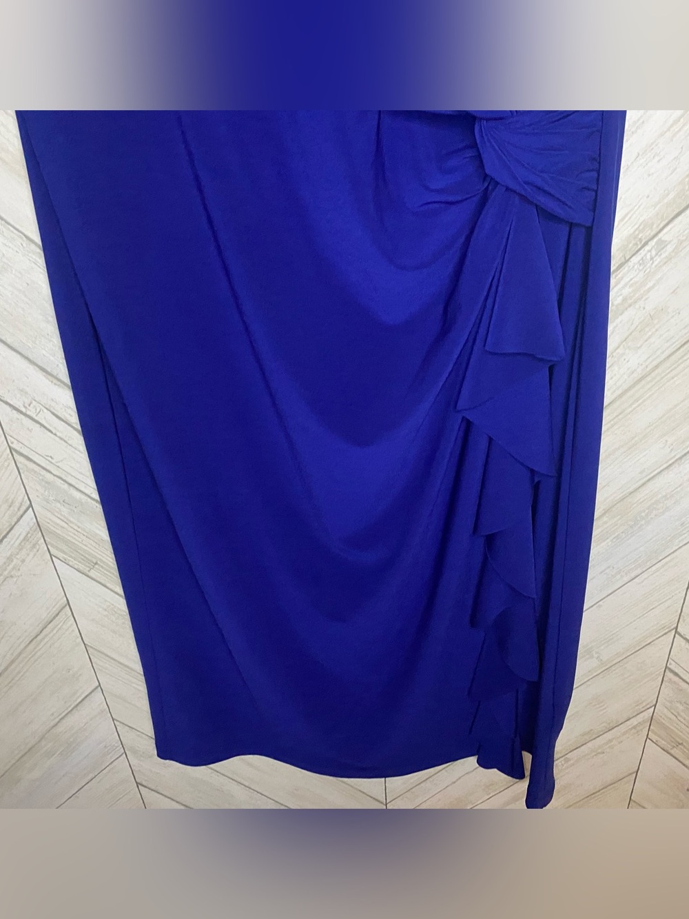 Ralph Lauren Cobalt Blue Cap Sleeve Wrap-Style Midi Dress - Picture 4 of 8